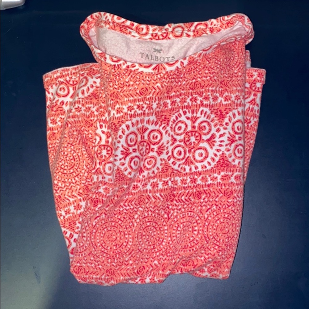 Talbots XS Pink Patterned Tee - Picture 3 of 4